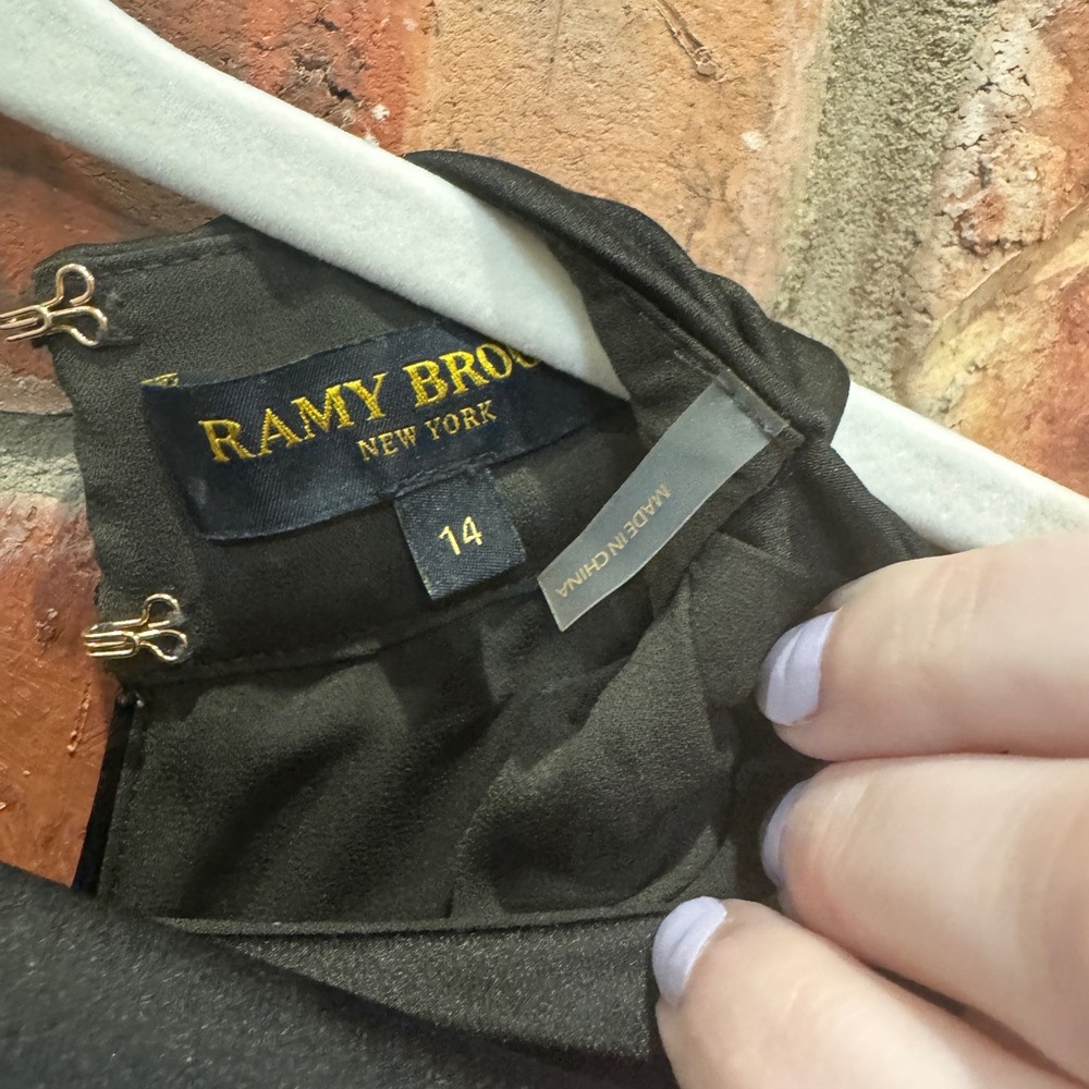 Ramy Brook Charmayne Maxi Gown; Olive-Green Evening Gown with Front Slit - Picture 7 of 15